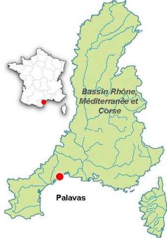Carte de localisation bassin versant des étangs palavasiens
